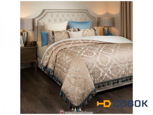 Фото Комплект на кровать из покрывала и 2-х наволочек версаль ,песочный,250х230,50х70-2шт,100 проц