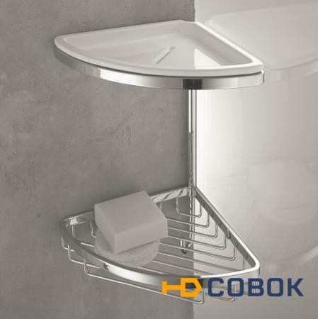 Фото Colombo Design Complementi B9601 Полка - решётка угловая двойная (хром)