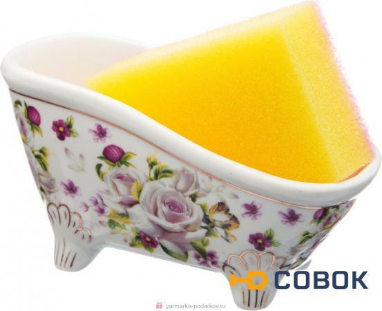 Фото Подставка ванночка для губки 13,5х5,5х7 см