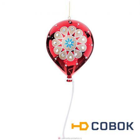 Фото Декоративное изделие шарик с орнаментом цвет:красный диаметр 200 мм высота 25 см без упаковки (мал