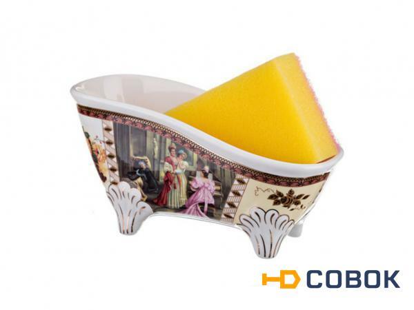 Фото Подставка для губки "ванночка" в комплекте с губкой 15,5*7*8 см. Hangzhou Jinding (275-744)