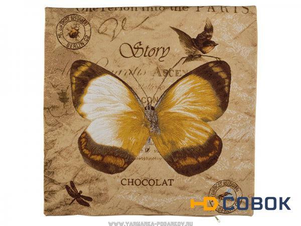 Фото Наволочка бабочка шоколад 45х45 см.