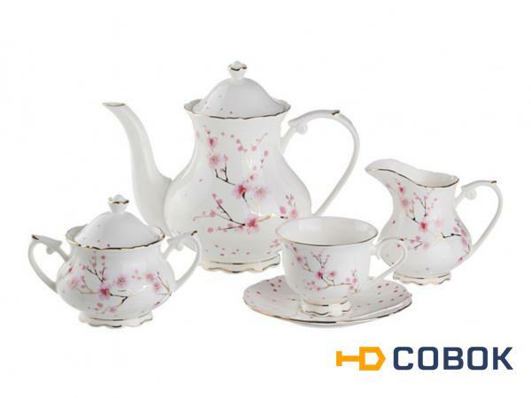 Фото Чайный сервиз "сакура" на 6 персон 15 пр.1250/400/250 мл. Porcelain Manufacturing (264-254)