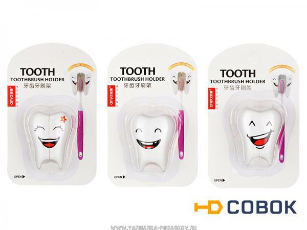 Фото Подставка для зубных щеток зуб 5х4х4 см,