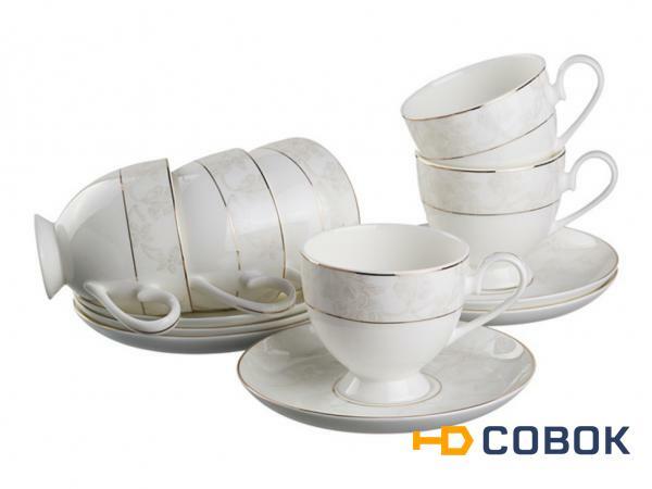 Фото Чайный набор на 6 персон 12 пр."снежная королева" 250 мл. Porcelain Manufacturing (440-071)