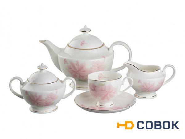 Фото Чайный сервиз на 6 персон 15 пред."нежность" 1200мл/250 мл. Porcelain Manufacturing (440-005)