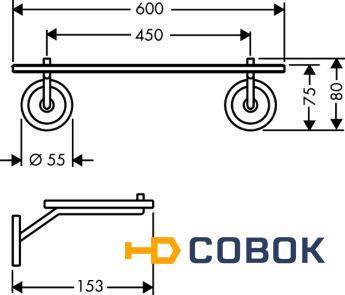 Фото Hansgrohe Axor Starck 40860000 Полка стеклянная 600 мм (хром)