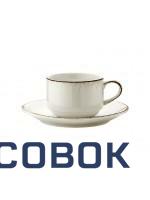 Фото Столовая посуда из фарфора Bonna чашка кофейная с блюдцем Retro E100GRM01KFT (штабелируется
