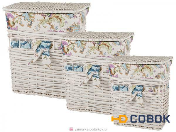 Фото Набор корзин для белья из 3-х шт l: 47х35х55/m:39х28х45/ s: 31х21х36 см,