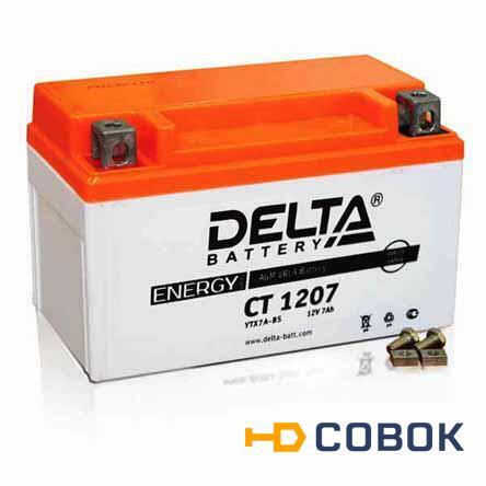 Фото Аккумулятор Delta МОТО CT 1207 (YTX7А-BS) 7Ач пр.