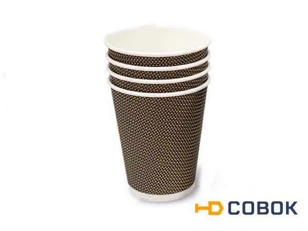 Фото Одноразовые стаканчики для кофе чая «Brown» CUP 3D 450