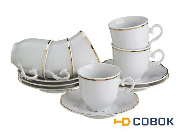 Фото Кофейный набор на 6 персон 12 пр."офелия 662" 100 мл.высота=6 см. Bohemia Porcelan (655-097)