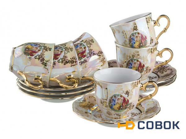 Фото Чайный набор на 6 персон 12 пр."мадонна" 210 мл.высота=6 см. Bohemia Porcelan (655-069)