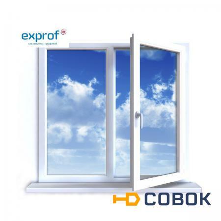 Фото Окно ПВХ Exprof 1100х1100 мм двухстворчатое ЛГ/ПП 2 стеклопакет