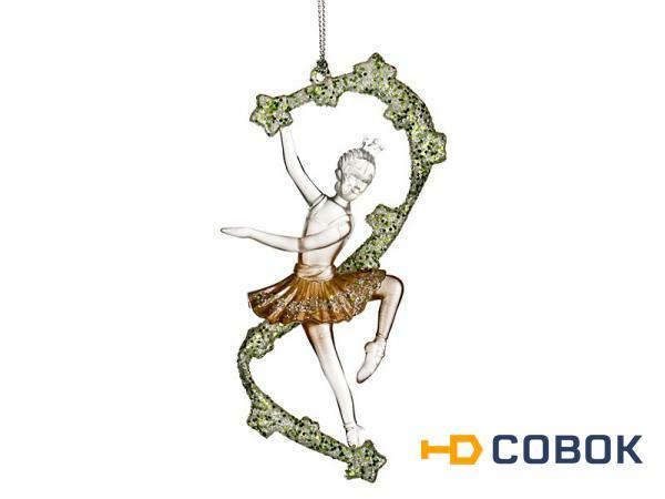 Фото Декоративное изделие "балерина в золотом" с глиттером с лентой 7*2 см.высота=13 см.(мал-24/кор=288ш Myco International (865-307)