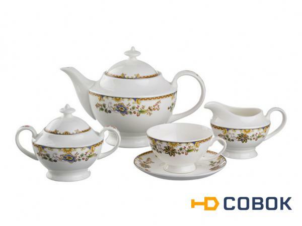 Фото Чайный сервиз на 6 персон 15 пр." сюзанна" 1100/200 мл. Porcelain Manufacturing (440-094)