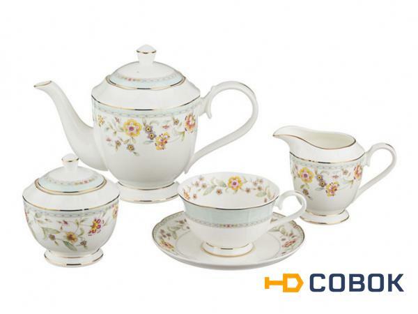 Фото Чайный сервиз на 6 персон 15 пр.1000/250/250/300 мл. Porcelain Manufacturing (264-706)