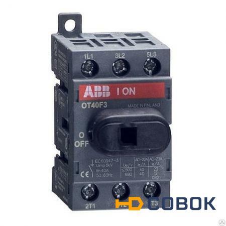 Фото Рубильник с ручкой OT80F3 3п 80А 400/750В AC/DC IP20 ABB