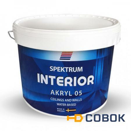 Фото Акриловая краска для стен и потолка Spektrum Interior 05 база Hvit (10 л)