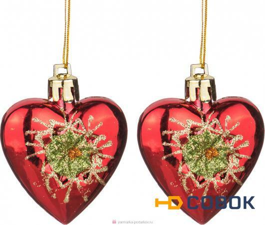 Фото Набор декоративных изделий сердце из 2-х шт