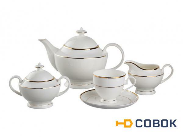 Фото Чайный сервиз на 6 персон 15 пред."стиль" 1500 мл./250 мл. Porcelain Manufacturing (440-008)