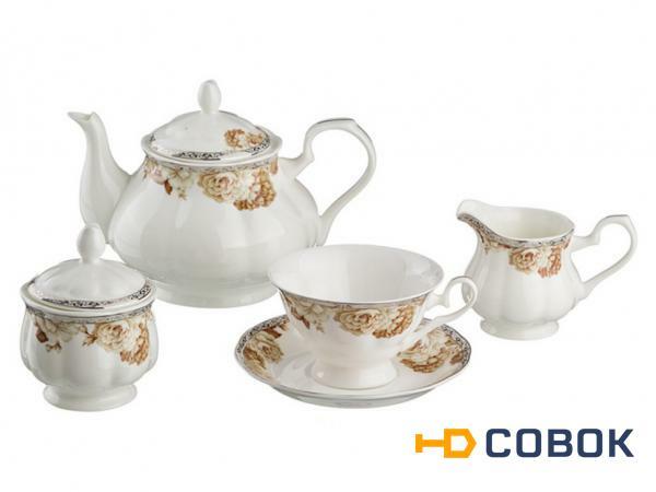 Фото Чайный сервиз на 6 персон 15 пр." йоркшир" 1100/200 мл. Porcelain Manufacturing (440-141)