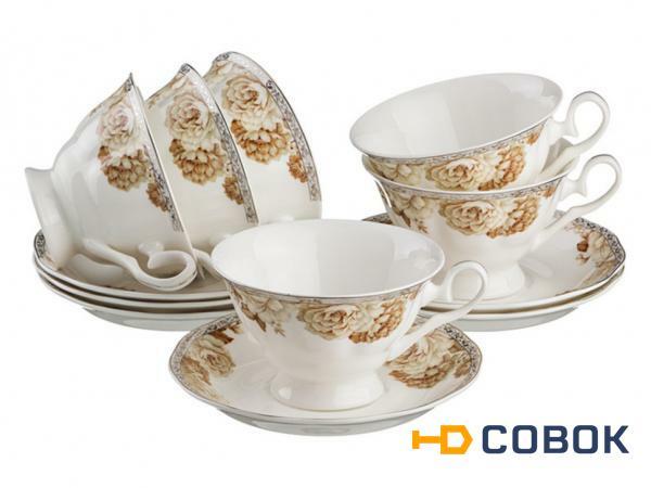 Фото Чайный набор на 6 персон 12 пр."йоркшир". 250 мл. Porcelain Manufacturing (440-142)