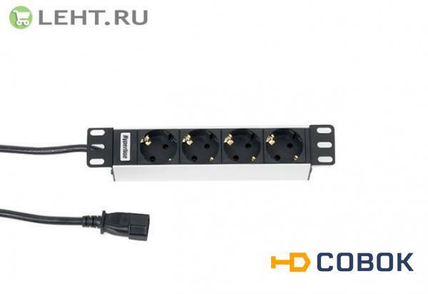 Фото SHT10L-4SH-IEC: Блок розеток для 10″ шкафов