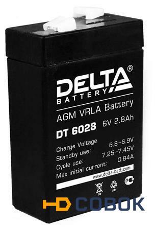 Фото Аккумулятор Delta DT 6028 6V 2.8 Ач 2.8Ач пр/обр