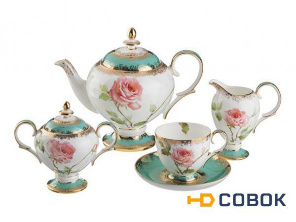 Фото Чайный сервиз "амелия" на 6 персон 15 пр.1000/250/200/300 мл. Porcelain Manufacturing (22-1000)