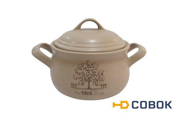 Фото Горшочек с ручками и крышкой Дерево жизни Terracotta ( TLY4098-4-TL-AL )