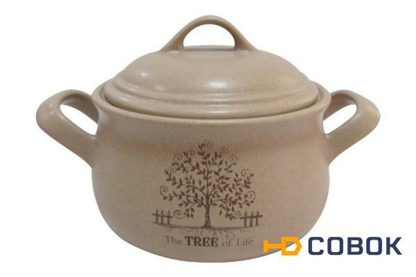 Фото Горшочек с ручками и крышкой Дерево жизни Terracotta ( TLY4098-3-TL-AL )