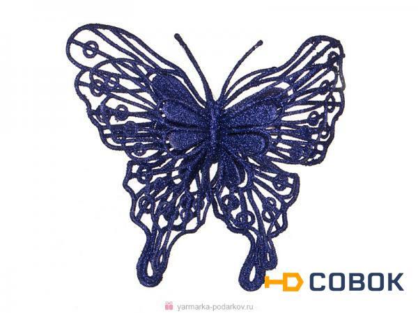 Фото Изделие декоративное бабочка на клипсе. длина 12см фиолетовый