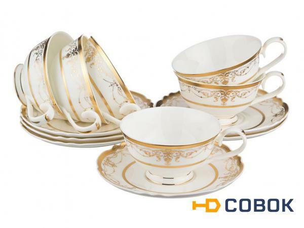 Фото Чайный набор на 6 персон 12 пр.200 мл. Porcelain Manufacturing (264-696)