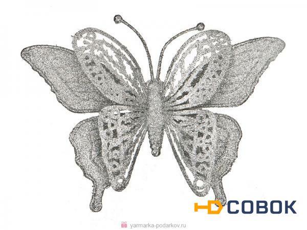 Фото Изделие декоративное бабочка на клипсе. длина 17см