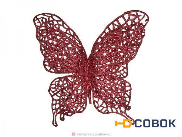 Фото Изделие декоративное бабочка на клипсе. длина 14см