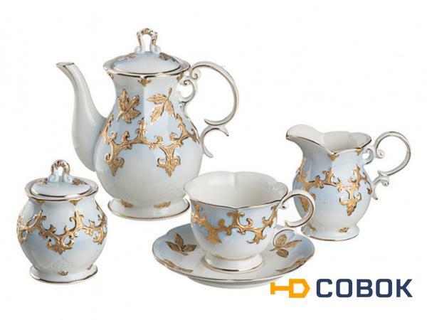 Фото Чайный сервиз на 6 персон 15 пр. "софия золотая" 1000/200 мл. Porcelain Manufacturing (418-274)