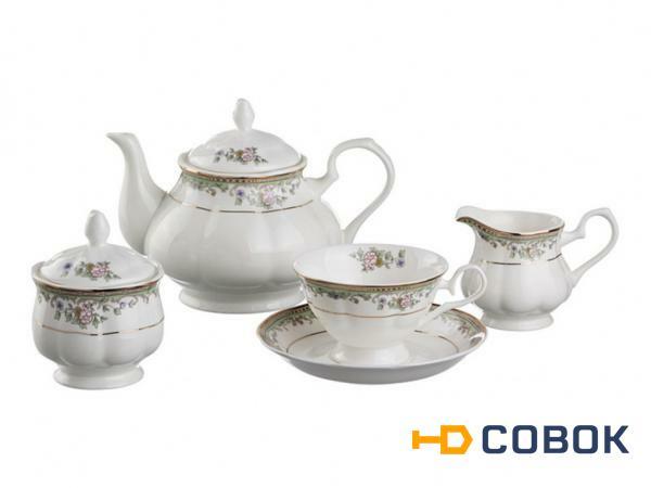 Фото Чайный сервиз на 6 персон 15 пр." виконтесса" 1100/200 мл. Porcelain Manufacturing (440-138)