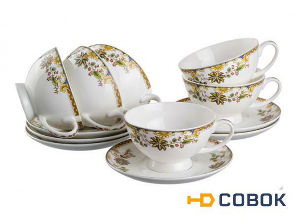 Фото Чайный набор на 6 персон 12 пр." сюзанна" 200 мл. Porcelain Manufacturing (440-150)