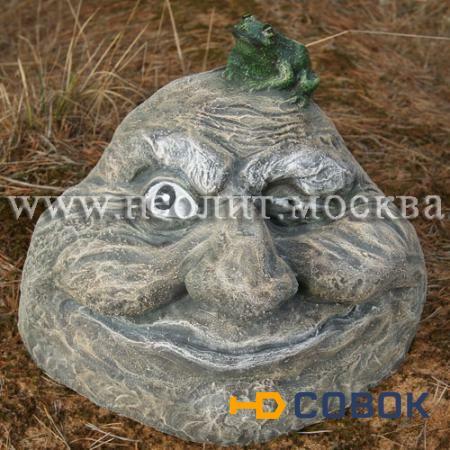 Фото Садовая фигура Камень с лягушкой