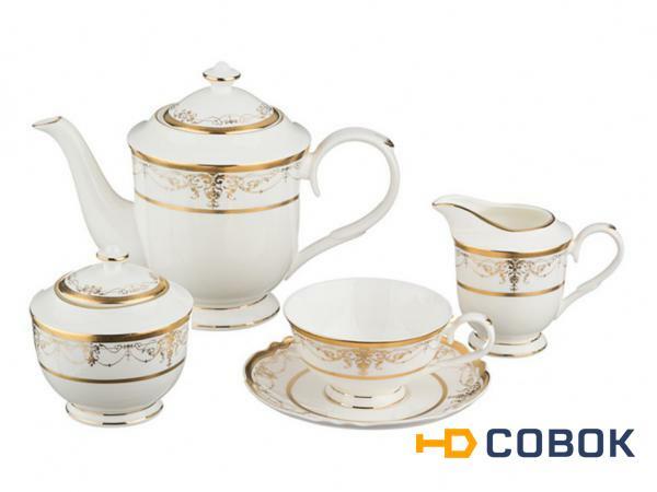 Фото Чайный сервиз на 6 персон 15 пр.1000/200/250/350 мл. Porcelain Manufacturing (264-695)