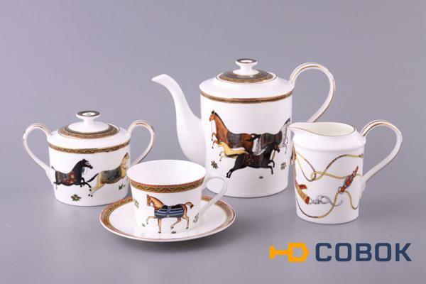 Фото Чайный сервиз на 6 персон 15 пр. 1000/200 мл. Porcelain Manufacturing (264-226)