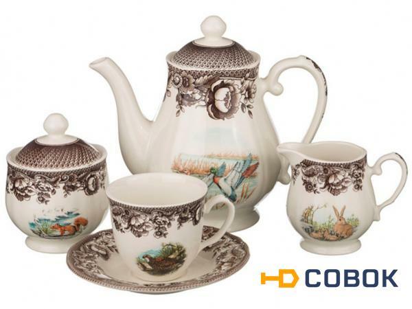 Фото Чайный сервиз на 6 персон 17 пр." охота" 1150/240 мл. Oriental Ceramics (869-011)