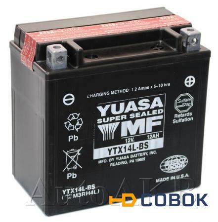 Фото Аккумулятор мото YUASA YTX14L-BS 12Ач обр.