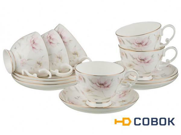 Фото Чайный набор на 6 персон 12 пр.250 мл. Porcelain Manufacturing (264-662)