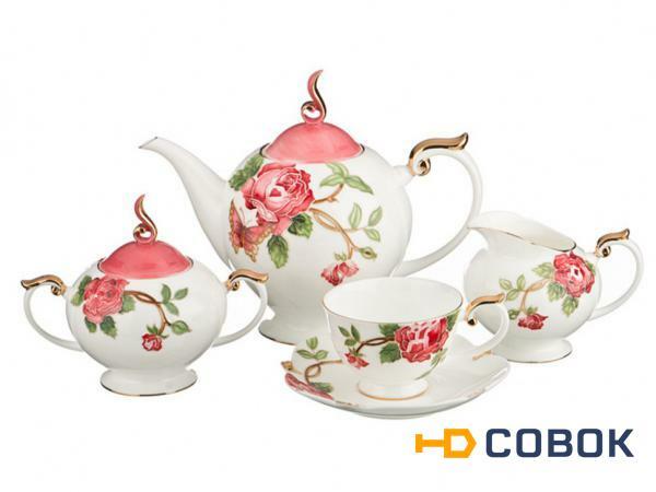 Фото Чайный сервиз на 6 персон 15 пр.1000/200/200/300 мл. Porcelain Manufacturing (22-1069)