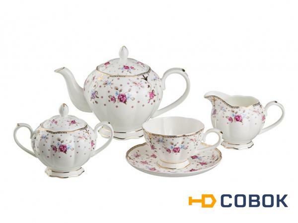 Фото Чайный сервиз на 6 персон 15 пр. 1000/250/350/250 мл. Porcelain Manufacturing (264-633)