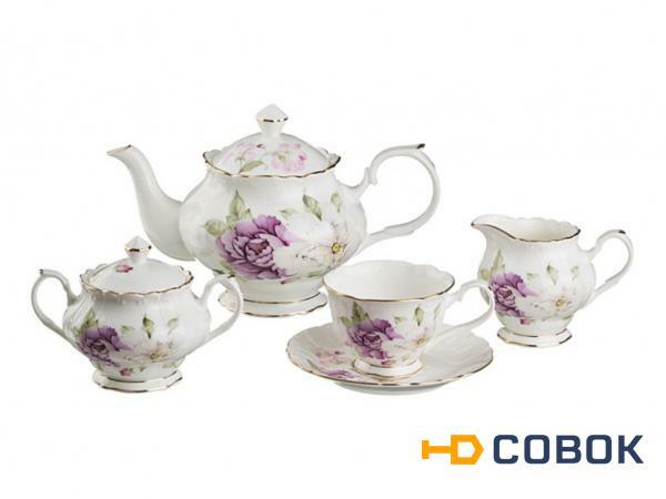 Фото Чайный сервиз на 6 персон 15 пр.1200/350/300/230 мл. Porcelain Manufacturing (264-655)