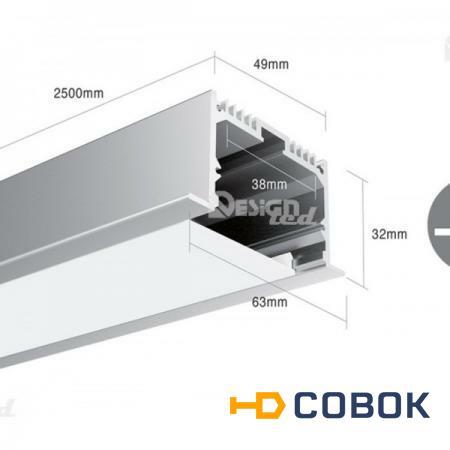 Фото Профиль для светодиодной ленты прямоугольный встраиваемый LE6332