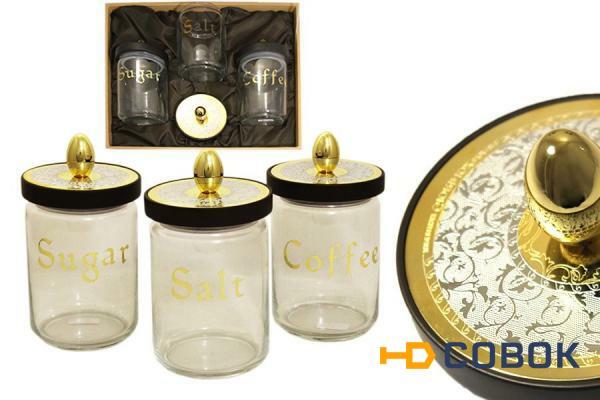 Фото Набор из 3-х банок для сыпучих продуктов Dubai Gold/Silver Giorinox ( GI3482-00AL )